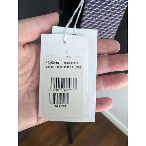 *3 for $12* NWT J. Hilburn Navy and Purple Circle Chain 100%‎ Silk Tie - Picture 5 of 6